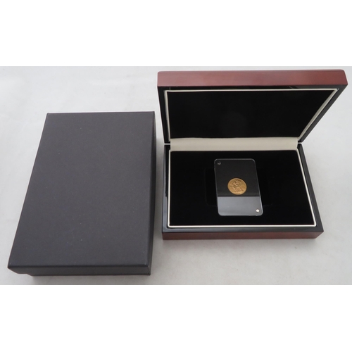 188 - 1914 half sovereign very fine, in plastic case, in wood effect box and black outer card box.