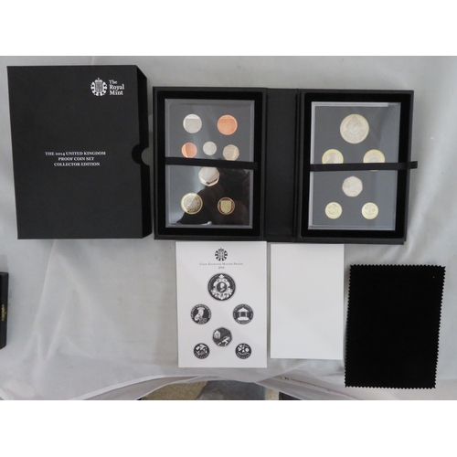 242 - 2014 UK Proof Coin Set Collector Edition (black book) FDC set of fourteen coins, issued by The Royal... 