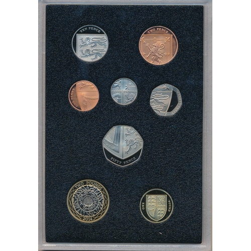 242 - 2014 UK Proof Coin Set Collector Edition (black book) FDC set of fourteen coins, issued by The Royal... 