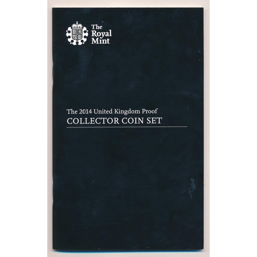 242 - 2014 UK Proof Coin Set Collector Edition (black book) FDC set of fourteen coins, issued by The Royal... 