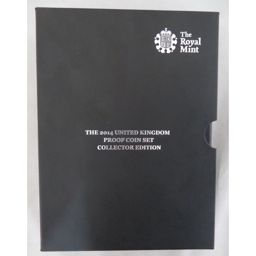 242 - 2014 UK Proof Coin Set Collector Edition (black book) FDC set of fourteen coins, issued by The Royal... 