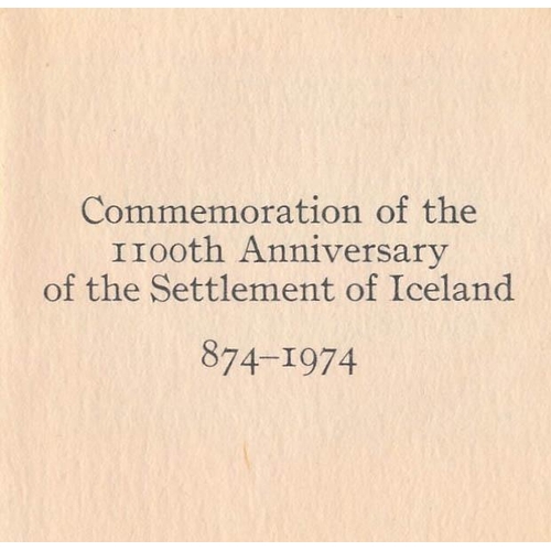 313 - Iceland - 1100th Anniversary of the Settlement of Iceland 874-1974 silver proof FDC twin set, with 1... 