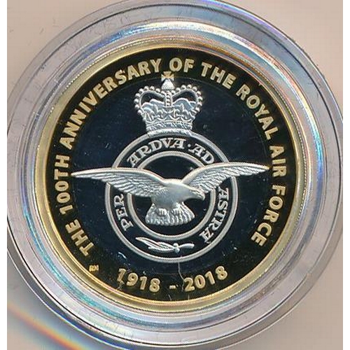 256 - 2018 RAF Centenary £2 silver proof FDC set of five, with Spitfire, Vulcan, F-35 Lightning II, Sea Ki... 