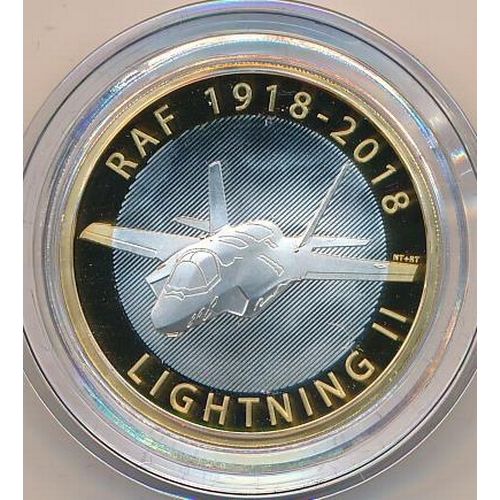 256 - 2018 RAF Centenary £2 silver proof FDC set of five, with Spitfire, Vulcan, F-35 Lightning II, Sea Ki... 