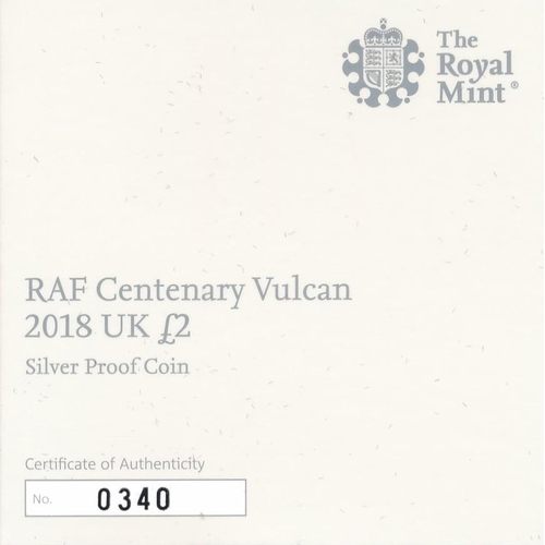 283 - Range of silver proofs FDC with £2 2018 Captain Cook, 2018 RAF Centenary - Spitfire, 2018 RAF Centen... 