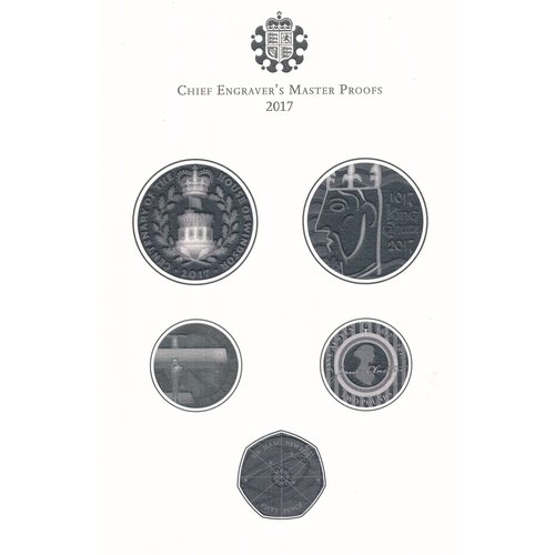 255 - 2017 UK Proof coin set of five coins FDC Commemorative Edition, black book edition with slip case, i... 