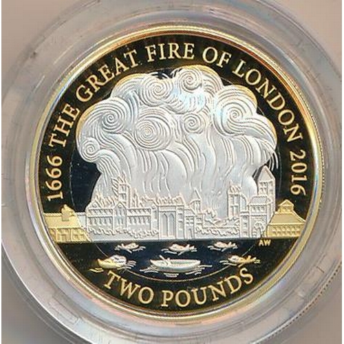 286 - Range of piedfort silver proofs FDC (3), with £2 2016 Great Fire of London, £2 2017 WWI Aviation and... 