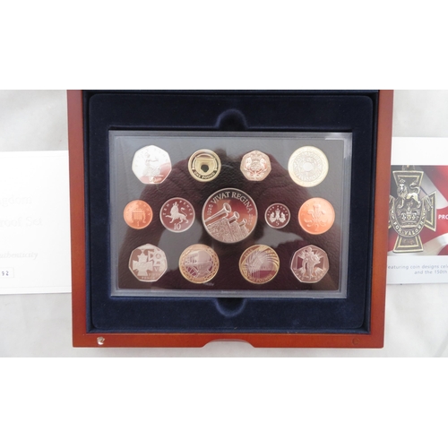 281 - Range of GB Deluxe/Executive proof sets FDC (8), with deluxe sets (red leather) 1985, 86, 93, 95, 96... 