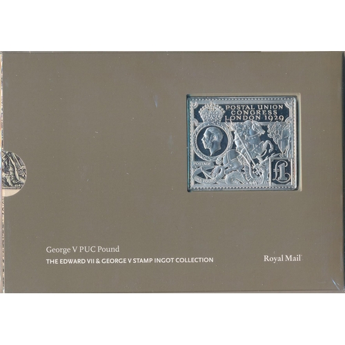 112 - The Edward VII & George V Stamp Ingot Collection set of six sterling silver stamp ingot replicas, wi... 