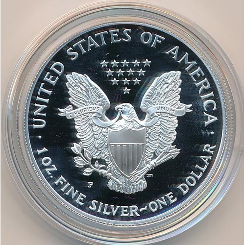 336 - USA - Silver Eagle proof dollars FDC with 1994, 1995, 1996, 1997,  1998 and 1999, all in boxes of is... 