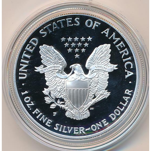 336 - USA - Silver Eagle proof dollars FDC with 1994, 1995, 1996, 1997,  1998 and 1999, all in boxes of is... 