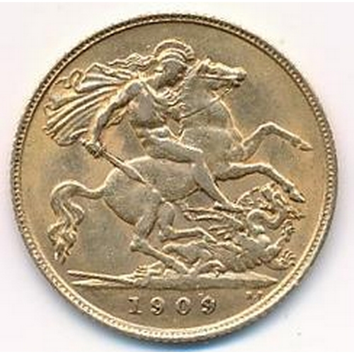 178 - 1909 half sovereign fine.