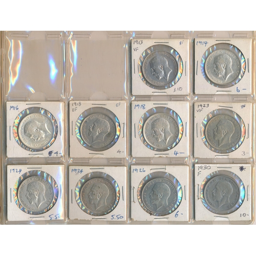 167 - Range of silver half crowns (30), generally fine to very fine with 1913, 1914, 1916, 1918 (2), 1923,... 