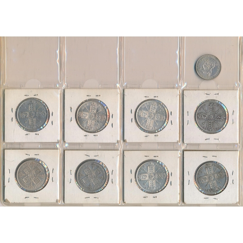 168 - Silver pre-decimal range (37), in mixed condition, with half crown 1826, florins 1913, 1914, 1918, 1... 