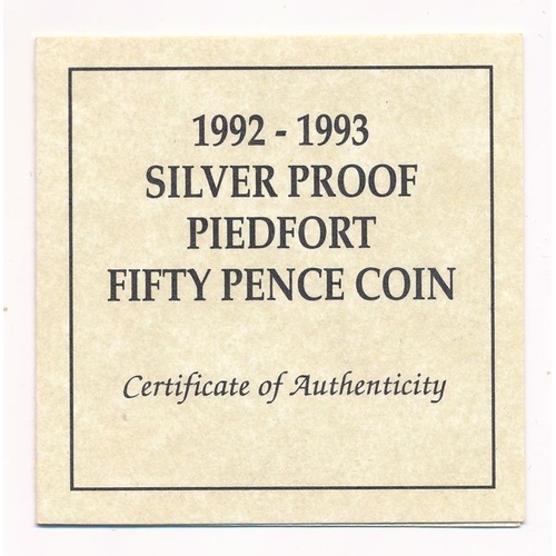 217 - 1992-1993 Dual Date EEC 50p piedfort silver proof FDC, issued by the Royal Mint, in box of issue wit... 