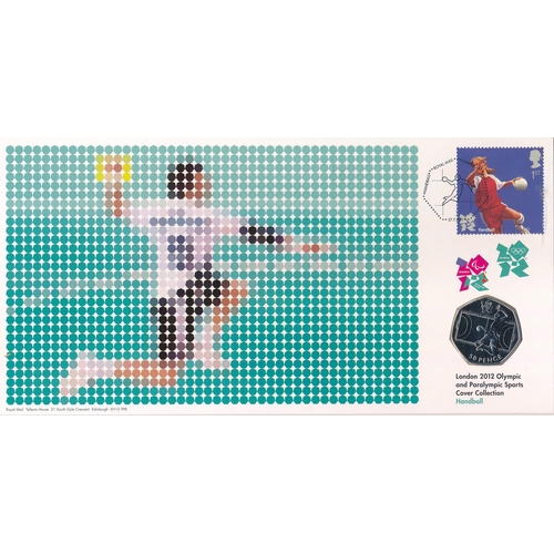 288 - London 2012 Olympic and Paralympic Sports 50p coin covers, complete set of 30 covers boxed in specia... 