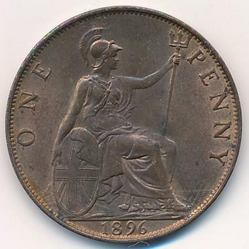 148 - 1896 penny extremely fine, good lustre.