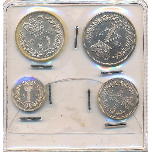 145 - Queen Victoria Maundy Money set from 1870 comprising of 1d, 2d, 3d and 4d. Coins are uncirculated wi... 