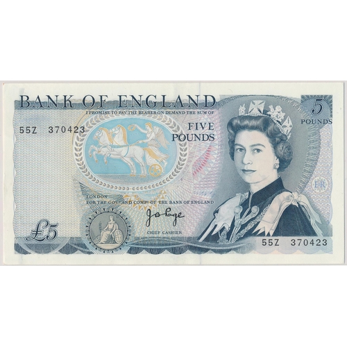 363 - Page 1973 £5 55Z 370423 - last series, extremely fine (B334).