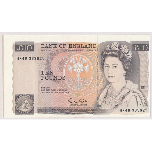 364 - Gill 1988 £10 HX46 363825, printed off-centre with large margin to left, nearly uncirculated (B354).