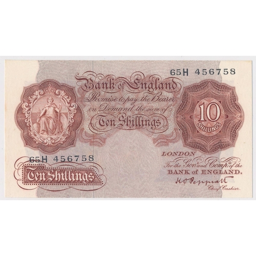 356 - Peppiatt 1948 10 shillings 65H 456758, about uncirculated (B262).