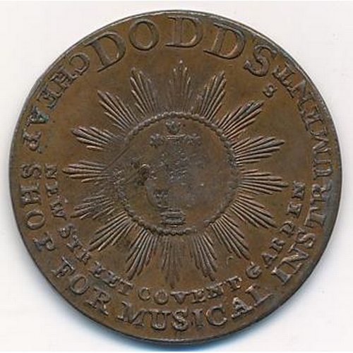 129 - 18th Century Thomas Dodd (Middlesex) copper halfpenny token, obv. Bust of Handel facing right, legen... 