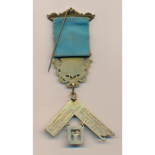 81 - Masonic Past Master silver enamelled jewel Brent Lodge No.3292, 