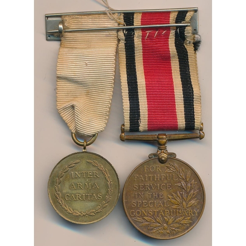 32 - George V Special Constabulary medal to Sergt Arthur J. Wakefield and British Red Cross War Service m... 