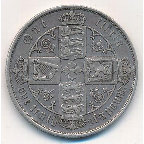 146 - 1886 Gothic Florin fine.