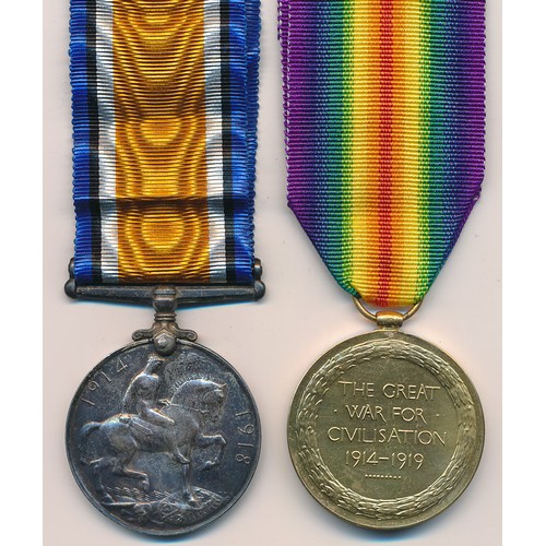 26 - First World War BWM & Victory medal to 15089 Cpl (Corporal) Percy Brett, with copied MIC. Royal Air ... 