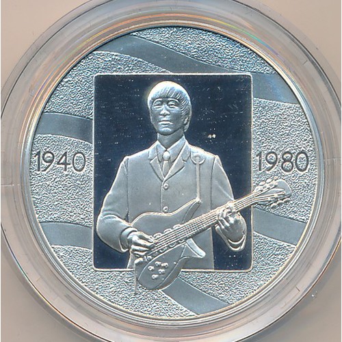 98 - 2005 John Lennon 1oz silver proof FDC commemorative medal, in Royal Mint box of issue with booklet a... 