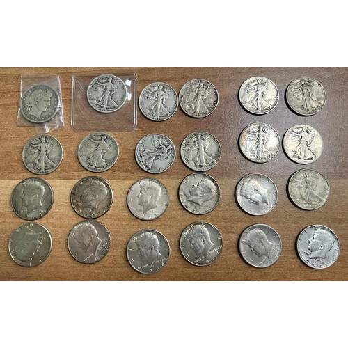 340 - USA - half dollar range (24), in mixed condition, with 1903, 1917 and range of dates up to 1968. Qty... 