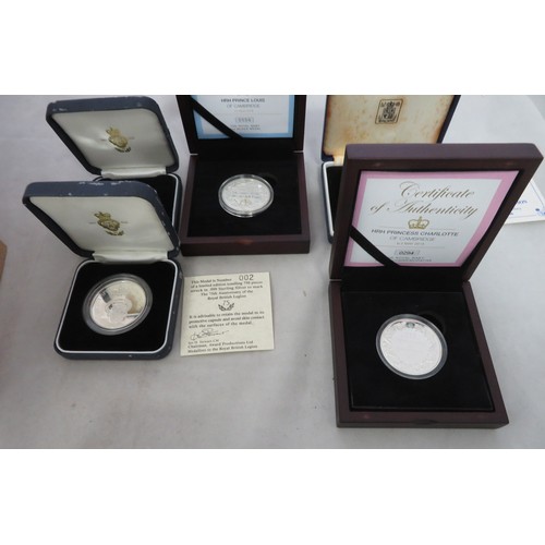 109 - Collection of silver medals, with boxed silver proofs FDC 1996 British Legion (Limited edition certi... 