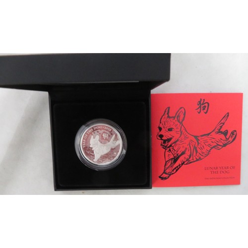 279 - Collection of boxed silver proofs FDC, with  2018 £2 Year of the Dog, £2 2009 Burns, 2018 WWI Armist... 