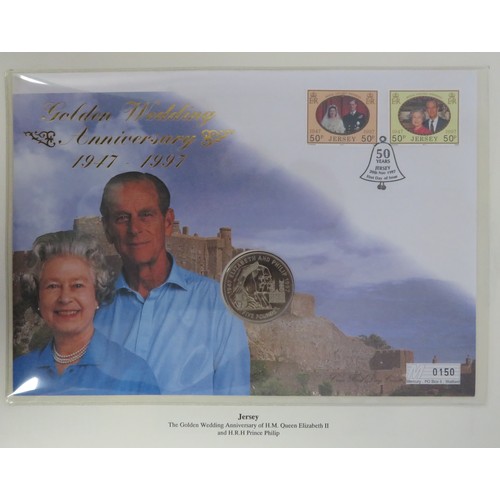 290 - ‘The Golden Wedding Anniversary of HM Queen Elizbeth II and HRH Prince Phillip 1947-1997’ coin cover... 