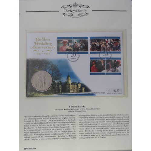 290 - ‘The Golden Wedding Anniversary of HM Queen Elizbeth II and HRH Prince Phillip 1947-1997’ coin cover... 