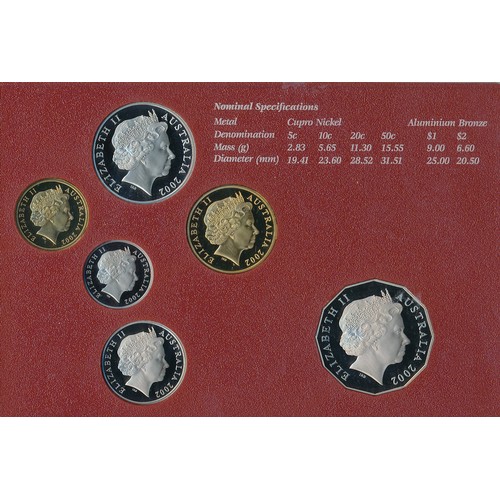 299 - Australia - A 2006 eight coin proof set commemorating 40 years of decimal currency.  A 2002 'Year of... 