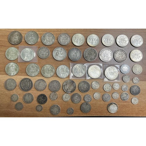 344 - World Coins - 19th and 20th Century World silver coins (100+), in mixed condition, with ranges from ... 