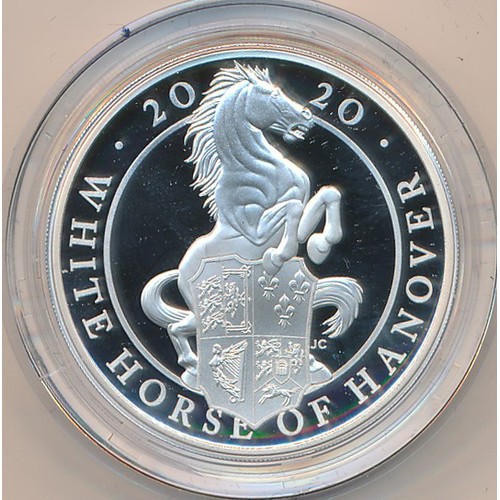 264 - 2020 The Queen's Beasts, The White Horse of Hanover £2 silver proof FDC, issued by The Royal Mint. I... 