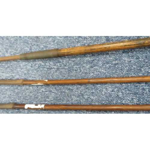 52 - Range of interesting native spears, largest head 42cm long and 13cm wide, 235cm overall length. Head... 