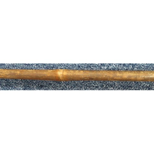 52 - Range of interesting native spears, largest head 42cm long and 13cm wide, 235cm overall length. Head... 