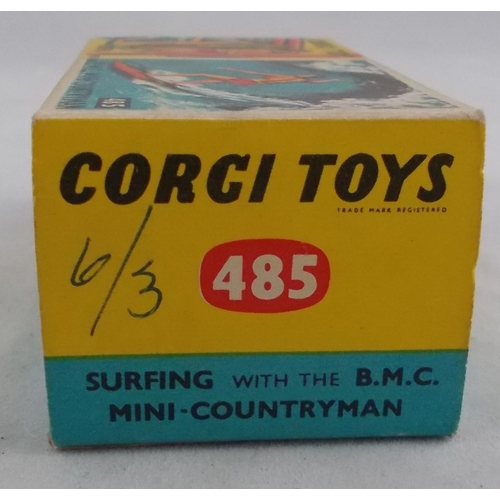 220 - Corgi. Surfing with BMC Mini Countryman No.485, generally excellent in excellent box, turquoise, yel... 