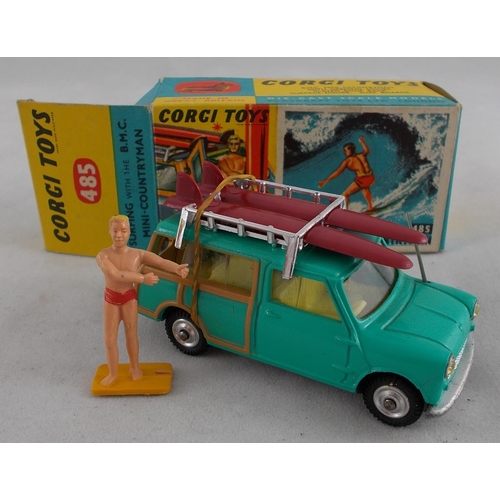 220 - Corgi. Surfing with BMC Mini Countryman No.485, generally excellent in excellent box, turquoise, yel... 