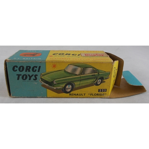 219 - Corgi. Pair of Renault Floride No.222, generally excellent in excellent to good plus boxes, with gre... 