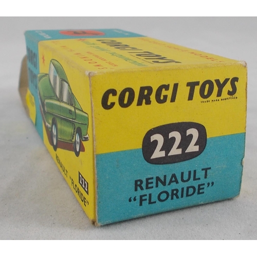 219 - Corgi. Pair of Renault Floride No.222, generally excellent in excellent to good plus boxes, with gre... 