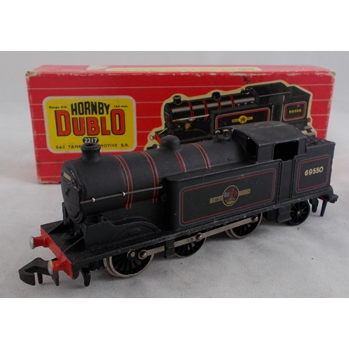 44 - Hornby Dublo. Pair of 2-rail locomotives, generally excellent in good plus boxes, with BR lined blac... 