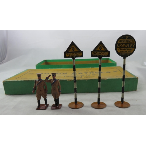 169 - Britains. Givjoy Toys Motor Patrols and Road Signs No. H.1, generally excellent (some minor corrosio... 