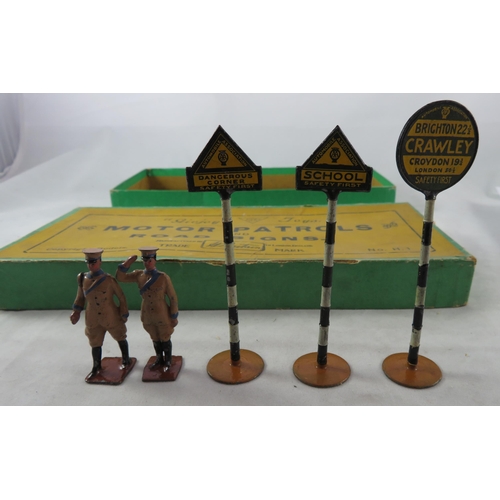 169 - Britains. Givjoy Toys Motor Patrols and Road Signs No. H.1, generally excellent (some minor corrosio... 