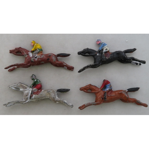 79 - Galloping Racehorses with Jockeys from Escalado-type game, generally good to fair in fair box with p... 