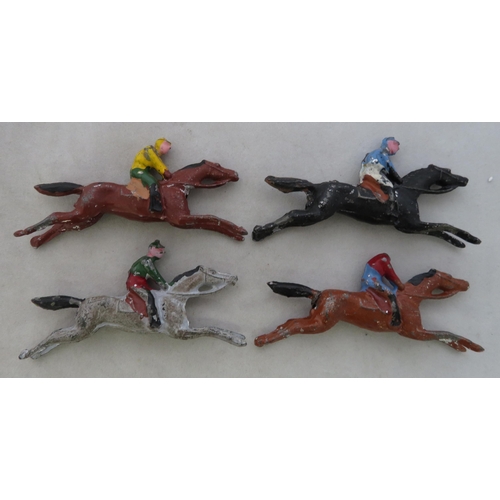 79 - Galloping Racehorses with Jockeys from Escalado-type game, generally good to fair in fair box with p... 